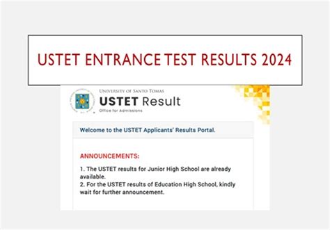 ustet results release date|How to access USTET Results for A.Y. 2024.